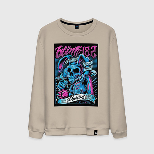 Мужской свитшот Blink 182 рок группа / Миндальный – фото 1