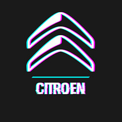 Свитшот хлопковый мужской Значок Citroen в стиле glitch, цвет: черный — фото 2