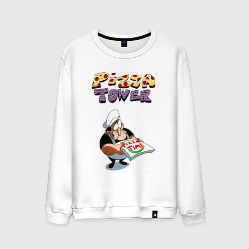 Мужской свитшот Пеппино Спагетти из Pizza Tower / Белый – фото 1