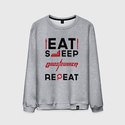 Мужской свитшот Надпись: eat sleep Ghostrunner repeat