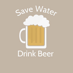 Свитшот хлопковый мужской Экономь воду, пей пиво, цвет: миндальный — фото 2