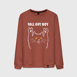 Свитшот хлопковый мужской Fall Out Boy rock cat, цвет: кирпичный