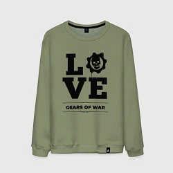 Свитшот хлопковый мужской Gears of War love classic, цвет: авокадо