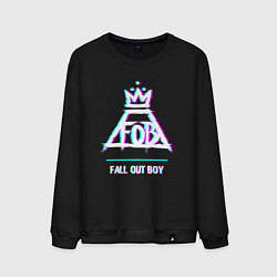 Свитшот хлопковый мужской Fall Out Boy glitch rock, цвет: черный