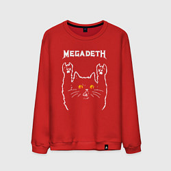 Свитшот хлопковый мужской Megadeth rock cat, цвет: красный