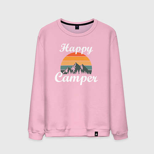 Мужской свитшот Happy camper / Светло-розовый – фото 1