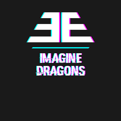 Мужской свитшот Imagine Dragons glitch rock / Черный – фото 3