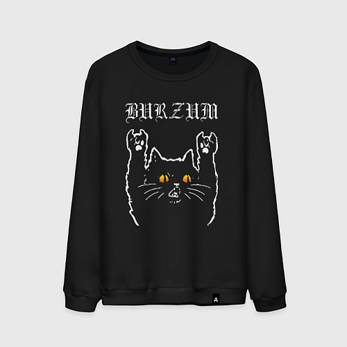 Мужской свитшот Burzum rock cat / Черный – фото 1