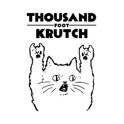 Свитшот хлопковый мужской Thousand Foot Krutch - rock cat, цвет: белый — фото 2