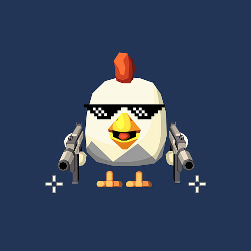 Мужской свитшот Чикен Ган / Тёмно-синий – фото 3