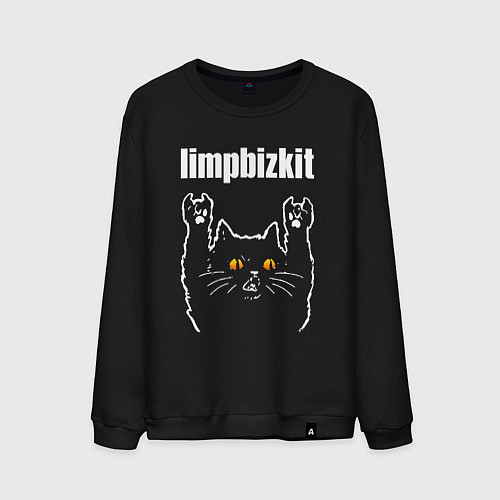 Мужской свитшот Limp Bizkit rock cat / Черный – фото 1