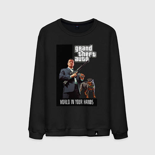 Мужской свитшот GTA Майкл де Санта / Черный – фото 1