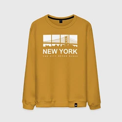 Свитшот хлопковый мужской Нью-Йорк Сити, цвет: горчичный
