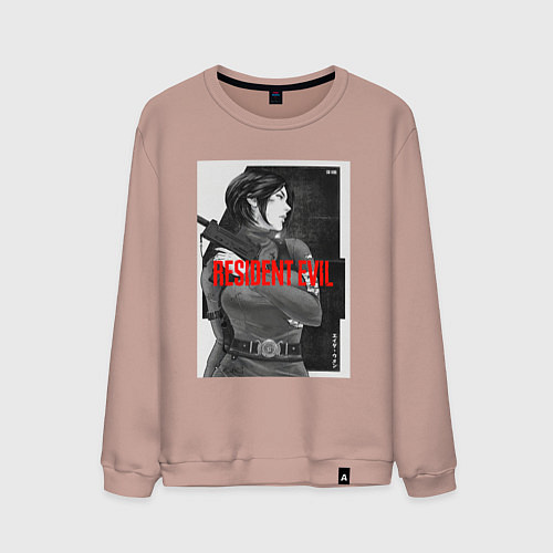 Мужской свитшот Ада Вонг - Resident evil / Пыльно-розовый – фото 1
