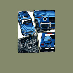 Свитшот хлопковый мужской Mercedes-Benz G63 AMG Gelandewagen V1, цвет: авокадо — фото 2