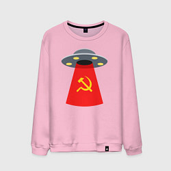 Свитшот хлопковый мужской Тарелка СССР, цвет: светло-розовый