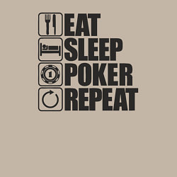 Свитшот хлопковый мужской Eat, sleep, poker, repeat, цвет: миндальный — фото 2