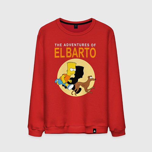 Мужской свитшот Adventures of El Barto / Красный – фото 1