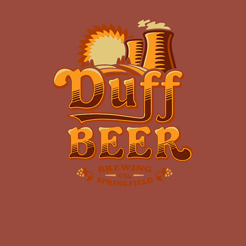 Мужской свитшот Duff beer brewing / Кирпичный – фото 3
