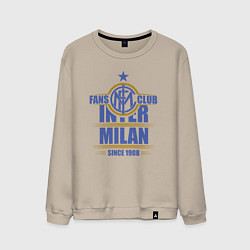 Свитшот хлопковый мужской Inter Milan fans club, цвет: миндальный