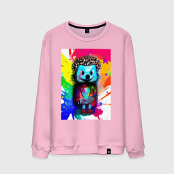 Мужской свитшот Акварельный эскиз ёжика - живопись