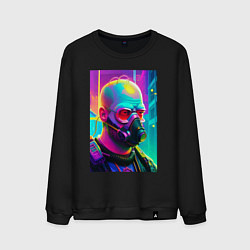 Свитшот хлопковый мужской Homer Simpson - cyberpunk, цвет: черный