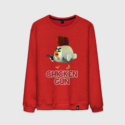 Свитшот хлопковый мужской Chicken Gun chick, цвет: красный