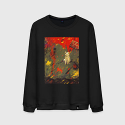 Свитшот хлопковый мужской Янка Дягилева Ангедония, цвет: черный