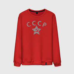 Свитшот хлопковый мужской СССР grey, цвет: красный