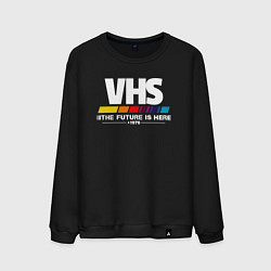 Свитшот хлопковый мужской VHS retro 1976, цвет: черный