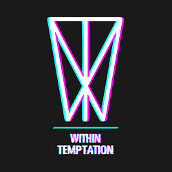 Свитшот хлопковый мужской Within Temptation glitch rock, цвет: черный — фото 2