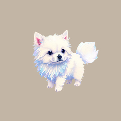 Мужской свитшот Милый пушистый щеночек / Миндальный – фото 3