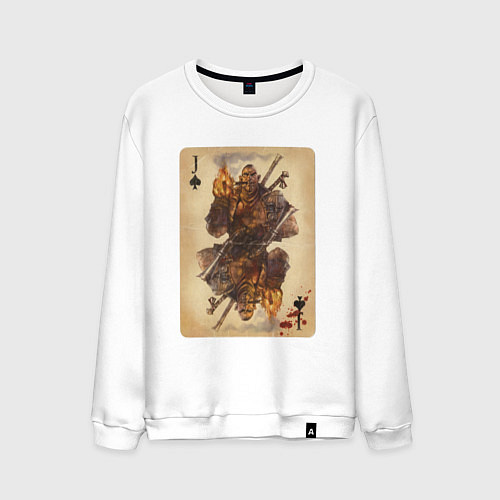 Мужской свитшот Fable III Капитан Сэйкер, валет пики / Белый – фото 1