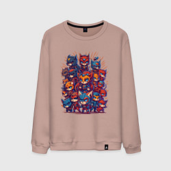 Свитшот хлопковый мужской Коты супергерои, цвет: пыльно-розовый