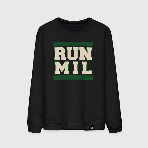 Мужской свитшот Run Milwaukee Bucks / Черный – фото 1