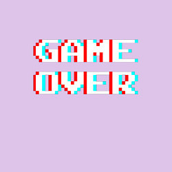 Свитшот хлопковый мужской Пиксельный глитч game over, цвет: лаванда — фото 2
