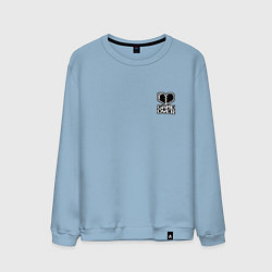 Свитшот хлопковый мужской Game Over на черном фоне - мини, цвет: мягкое небо