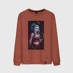 Свитшот хлопковый мужской Arcane league of legends Jinx, цвет: кирпичный