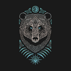 Свитшот хлопковый мужской Мифология славян - медведь, цвет: черный — фото 2