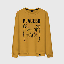 Свитшот хлопковый мужской Placebo - rock cat, цвет: горчичный