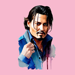 Свитшот хлопковый мужской Johnny Depp - watercolor, цвет: светло-розовый — фото 2