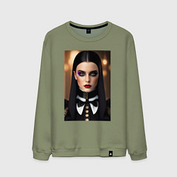 Свитшот хлопковый мужской Уэнсдей А, цвет: авокадо