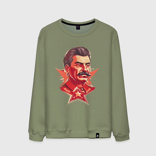 Мужской свитшот Граффити Сталин / Авокадо – фото 1