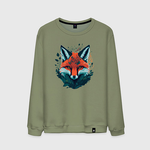 Мужской свитшот Огненная лисица / Авокадо – фото 1