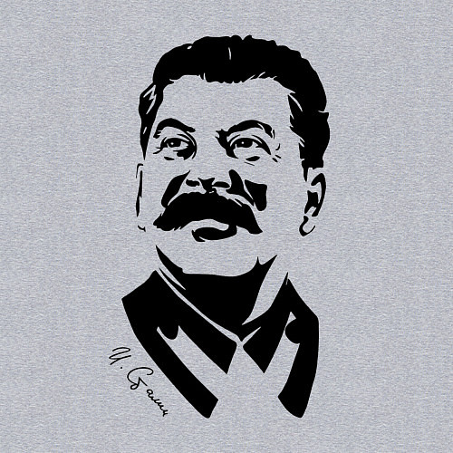 Мужской свитшот Сталин чб / Меланж – фото 3