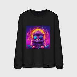 Мужской свитшот Неоновый ежик в очках
