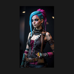 Свитшот хлопковый мужской Jinx model Arcane League of Legends, цвет: черный — фото 2