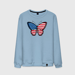 Свитшот хлопковый мужской США бабочка, цвет: мягкое небо