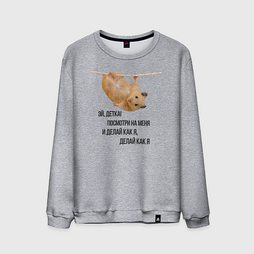 Мужской свитшот Хомяк на канате / Меланж – фото 1