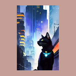 Свитшот хлопковый мужской Black cat - a resident of the metropolis - New Yor, цвет: пыльно-розовый — фото 2